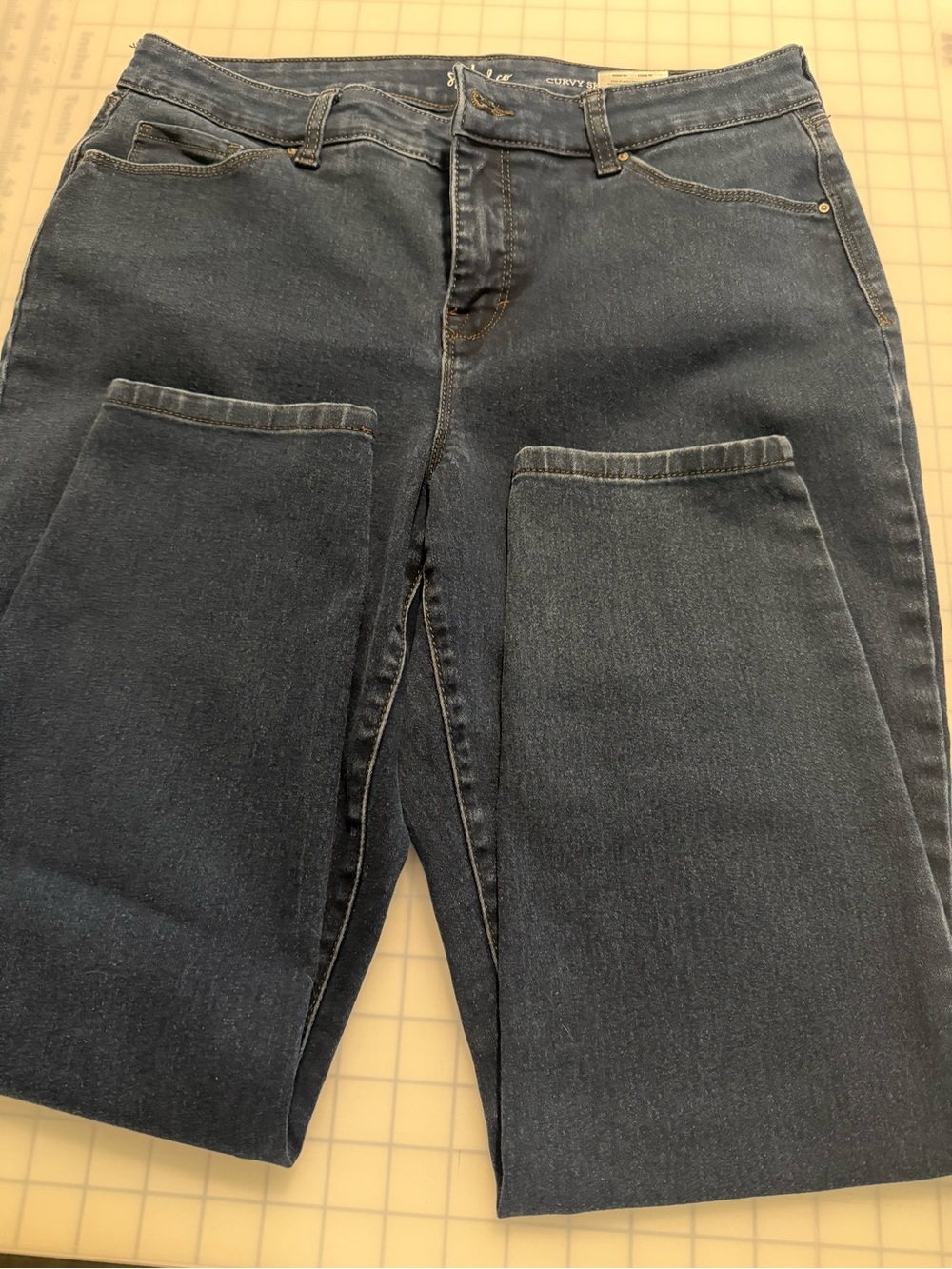 Women’s Dark Blue Denim Jeans - Curvy Skinny Leg